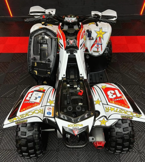 red 2020 yamaha yfm 90 atv 12v